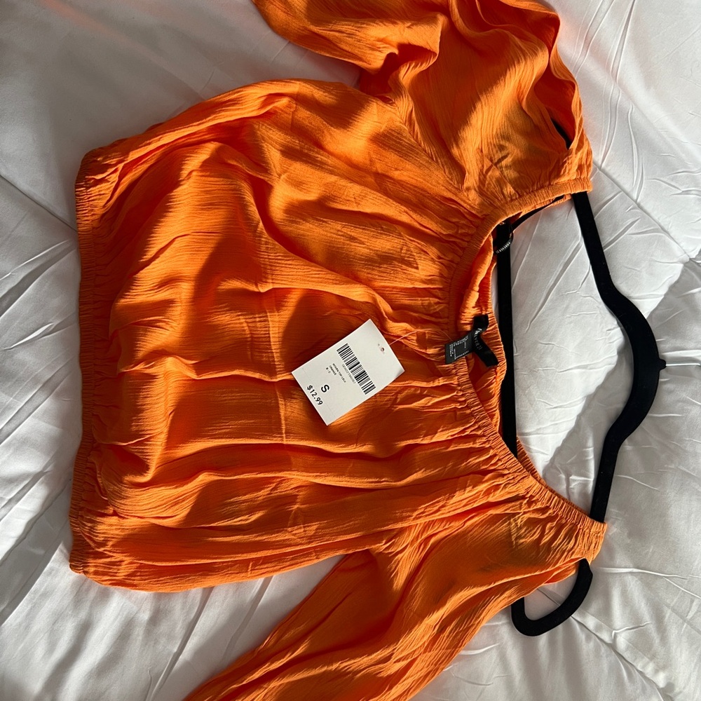 Forever 21 Vibrant Orange Blouse
